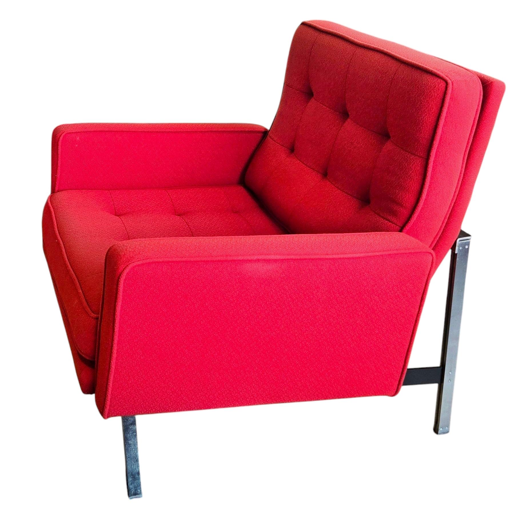 FLORENCE KNOLL PARALLEL BAR LOUNGE CHAIR FOR KNOLL ASSOCIATES (d. 1955)