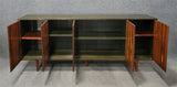 FIVE-DOOR ROSEWOOD VENEER CREDENZA/STORAGE CABINET (1960s)