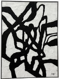 BLACK AND WHITE ABSTRACT IN THE MANNER OF FRANZ KLINE (1970s)