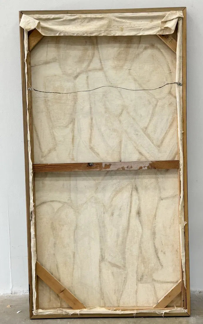 MONUMENTAL OIL WITH ABSTRACT FIGURES SIGNED “ALANNA” (1990s)
