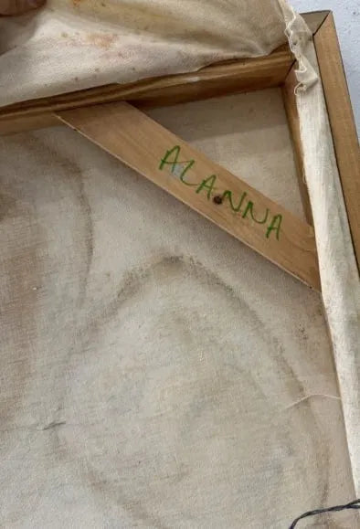MONUMENTAL OIL WITH ABSTRACT FIGURES SIGNED “ALANNA” (1990s)