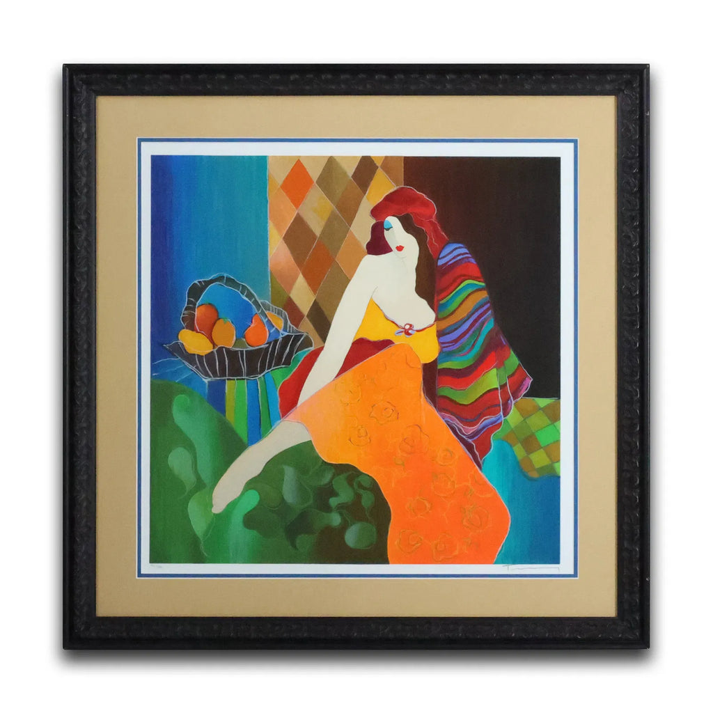 SEATED WOMAN WITH A BASKET OF FRUIT' BY ITZCHAK TARKAY (2000s