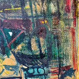 MIXED MEDIA HARBOR SCENE BY ELIANE ADINGRA (1964)