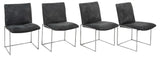 CHROME-FRAME DINING CHAIRS IN CHARCOAL ULTRASUEDE (FOUR)