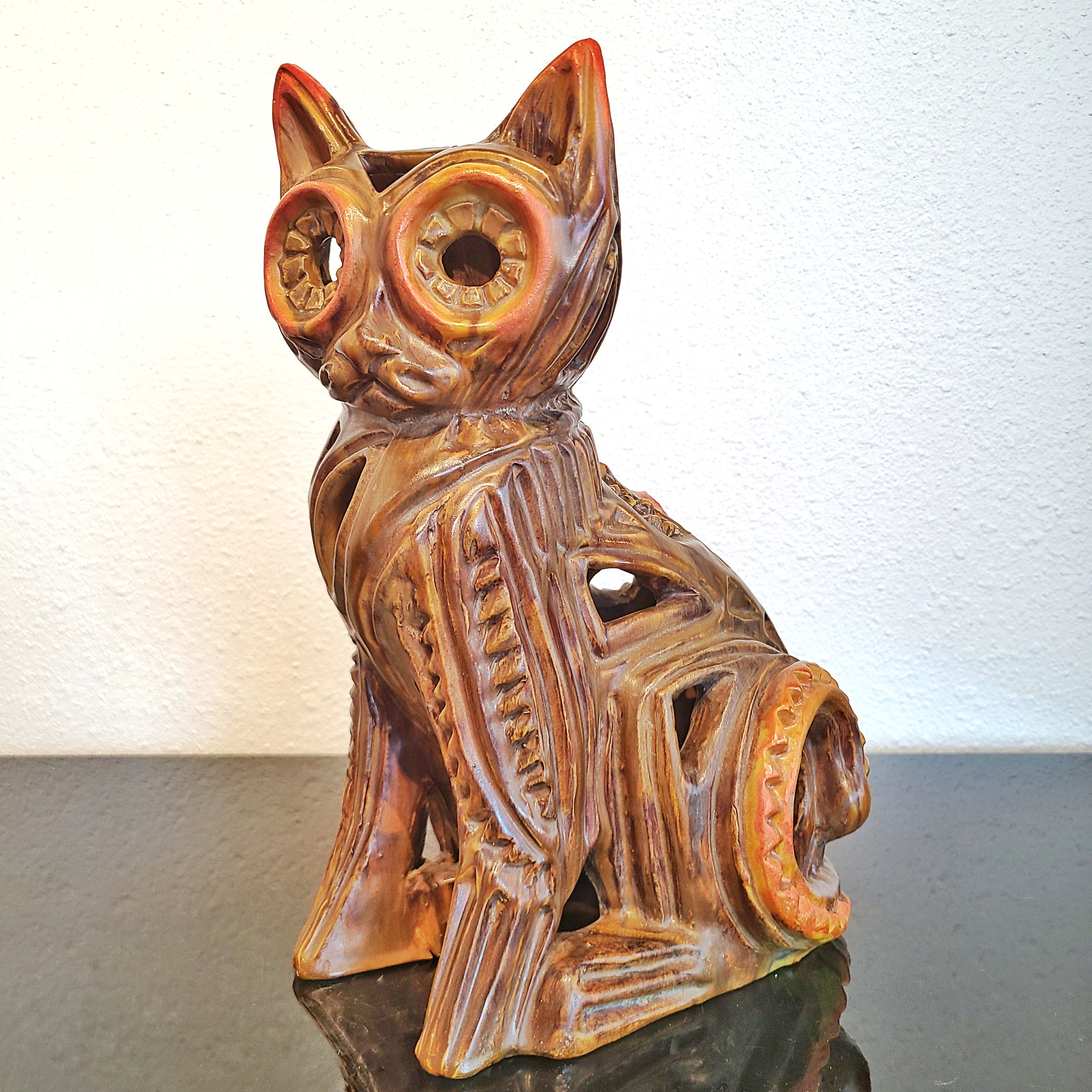 LARGE ABSTRACT CAT SCULPTURE BY ALVINO BAGNI (ITALY)