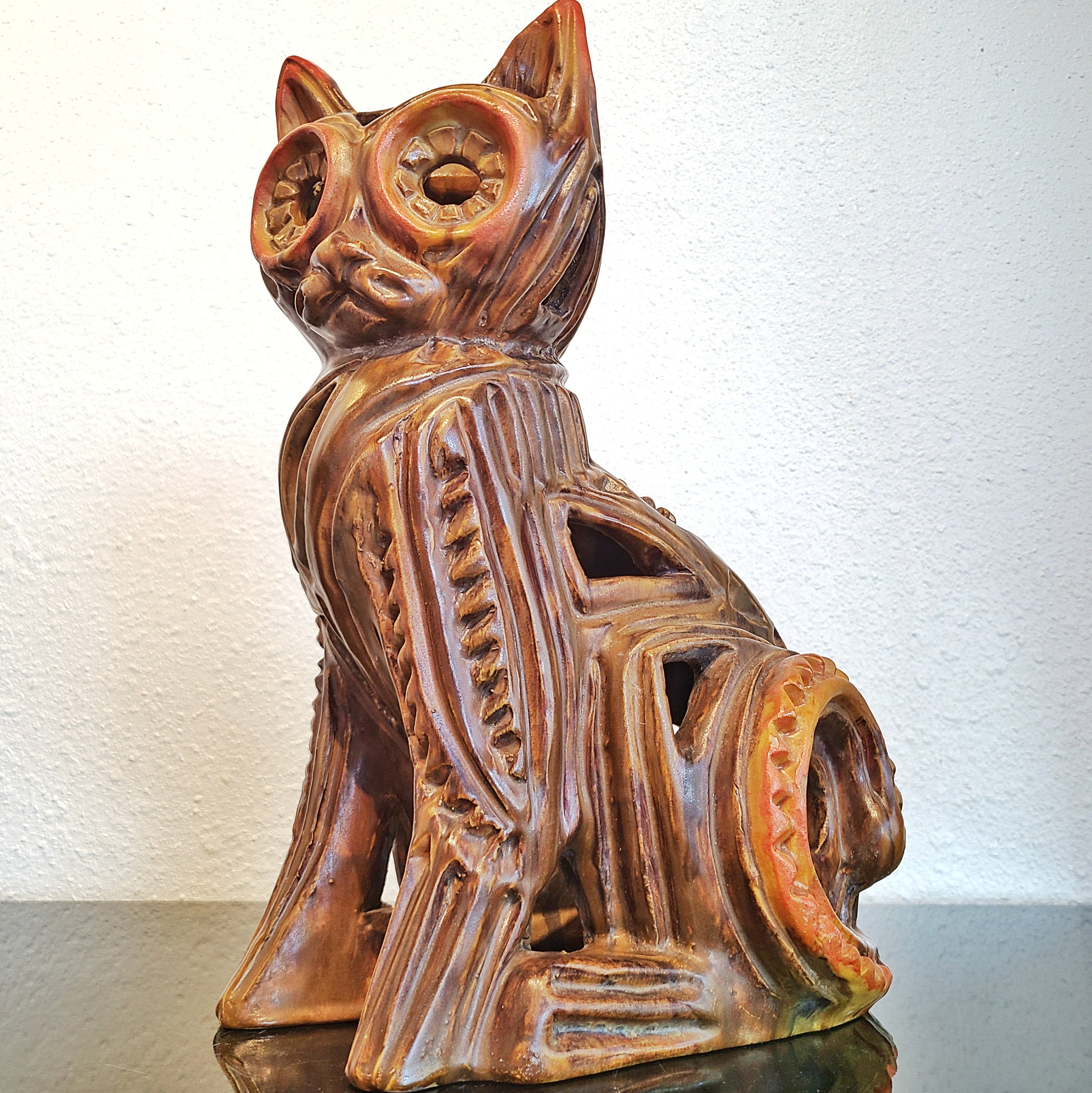 LARGE ABSTRACT CAT SCULPTURE BY ALVINO BAGNI (ITALY)