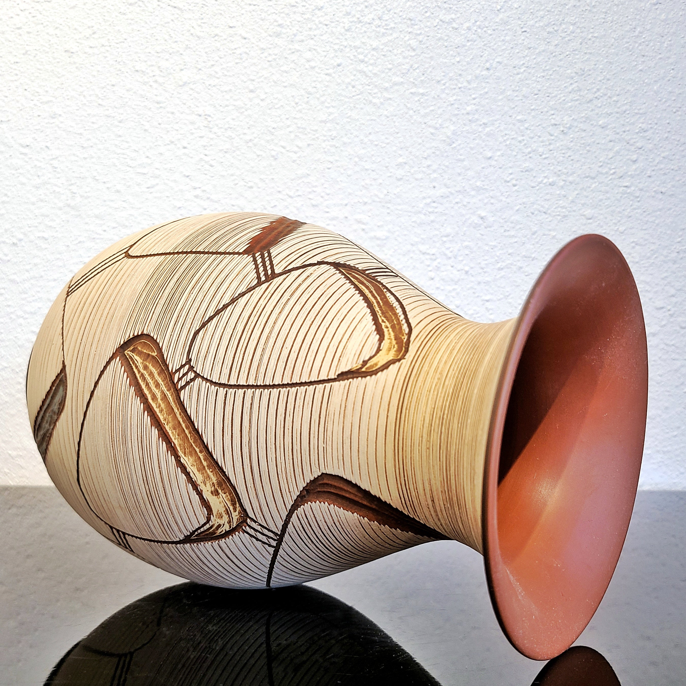 SAWA KERAMIK ‘TORINO’ DÉCOR “KLINKER” VASE Nr. 209/25