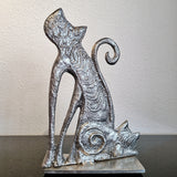 DON DRUMM SAND-CAST ALUMINUM ‘CATS’ DOORSTOP
