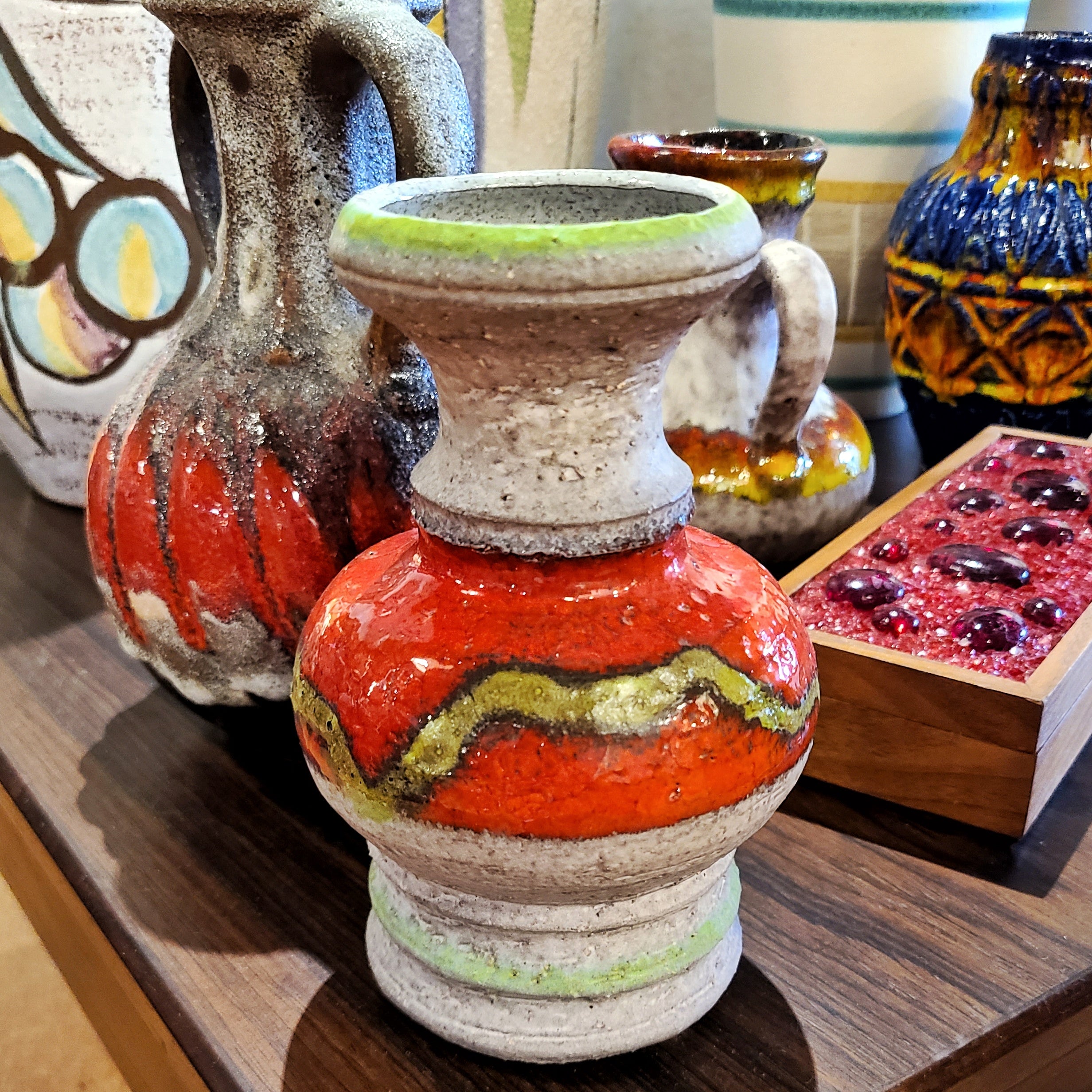 RED AND GREEN Ü-KERAMIK ‘STUDIO LINE’ VASE