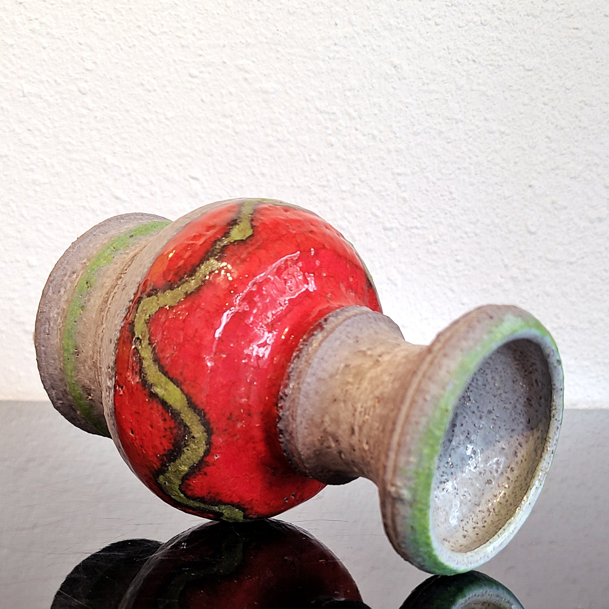 RED AND GREEN Ü-KERAMIK ‘STUDIO LINE’ VASE