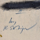 EQUESTRIAN ABSTRACT BY UNKNOWN GERMAN ARTIST (1960s)