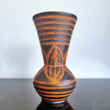 RUST ORANGE ‘ANKARA’ FUNNEL-MOUTH VASE BY HELMUT SCHOLTIS FOR CARSTENS