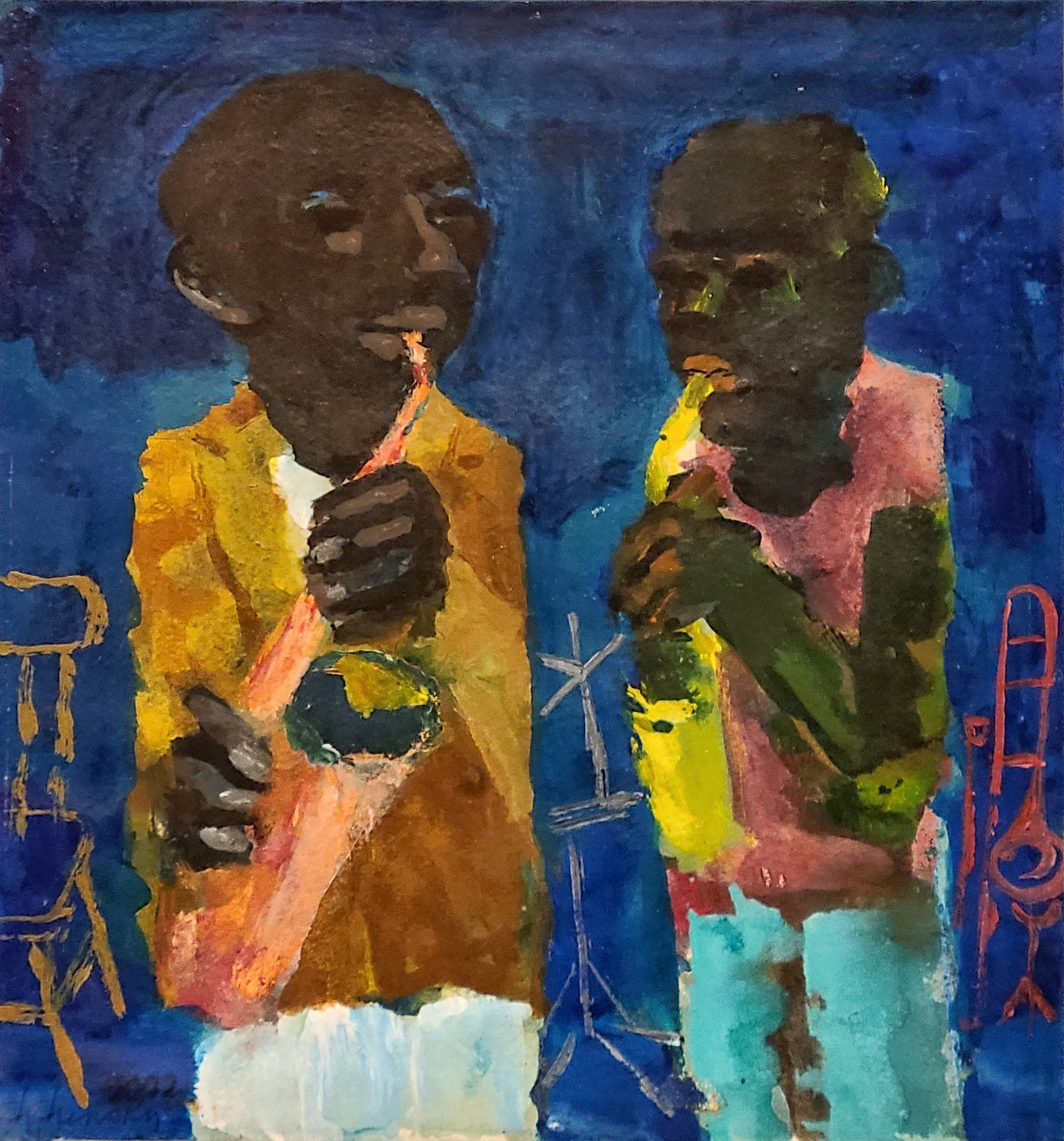 ‘AFTER HOURS SESSION’ MIXED MEDIA ON RAG PAPER BY SHERMAN CHINSKY (2002)