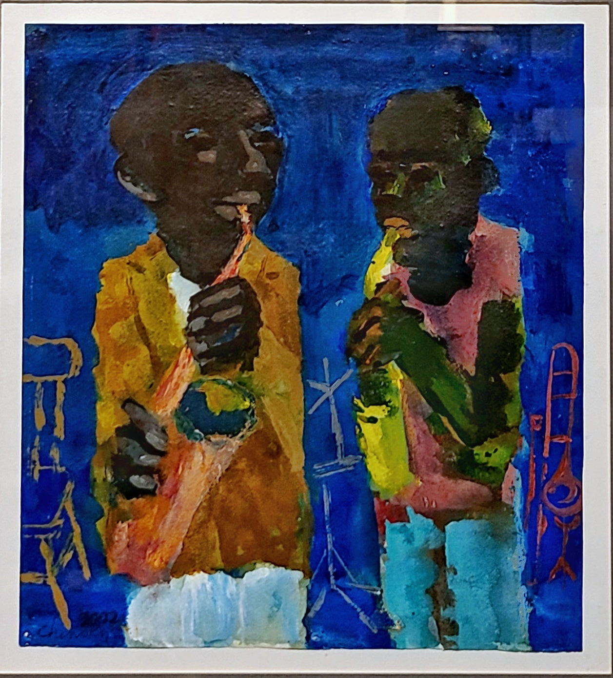 ‘AFTER HOURS SESSION’ MIXED MEDIA ON RAG PAPER BY SHERMAN CHINSKY (2002)