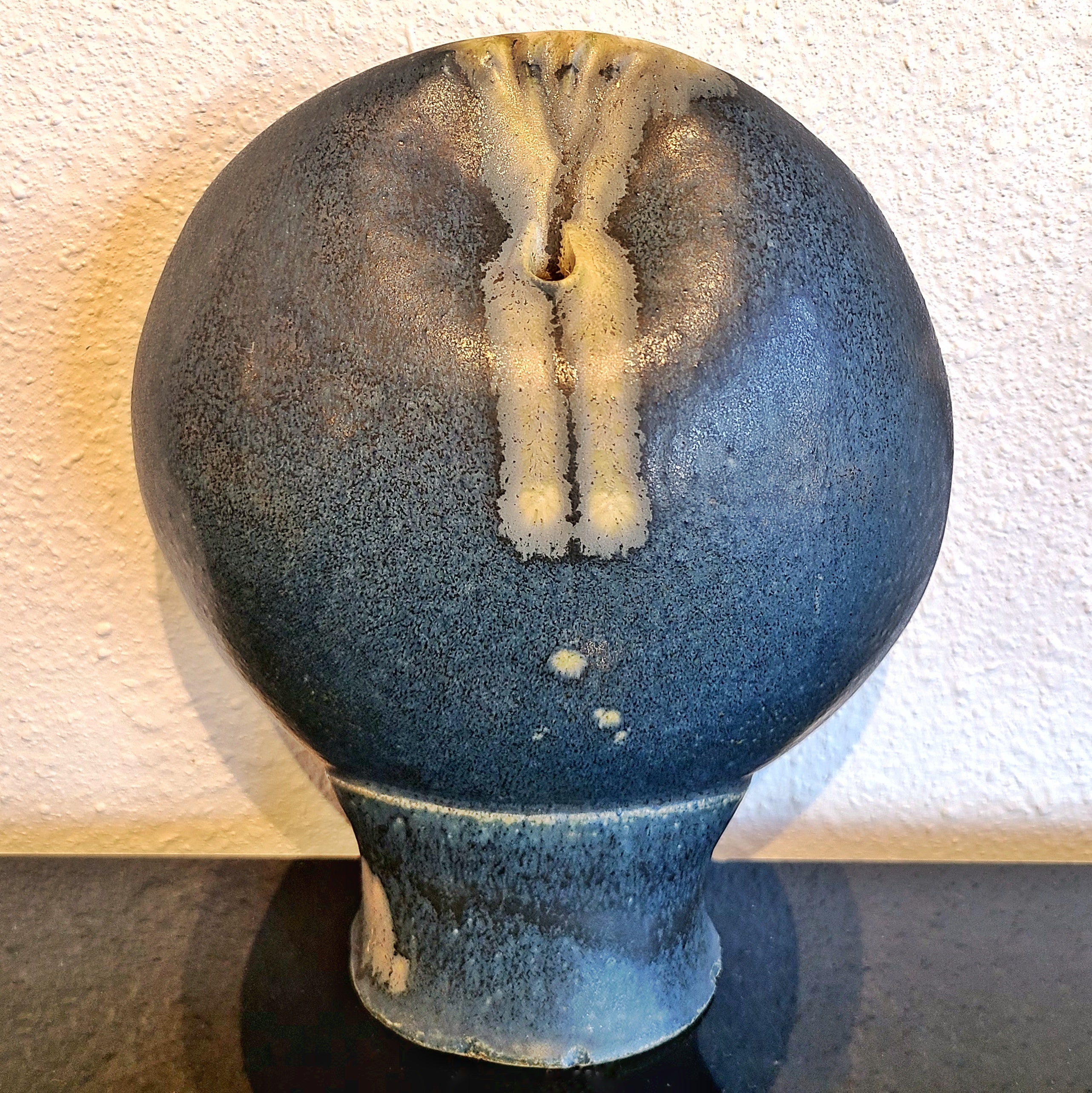 STUDIO POTTERY DOUBLE BUD VASE MARKED “MH”