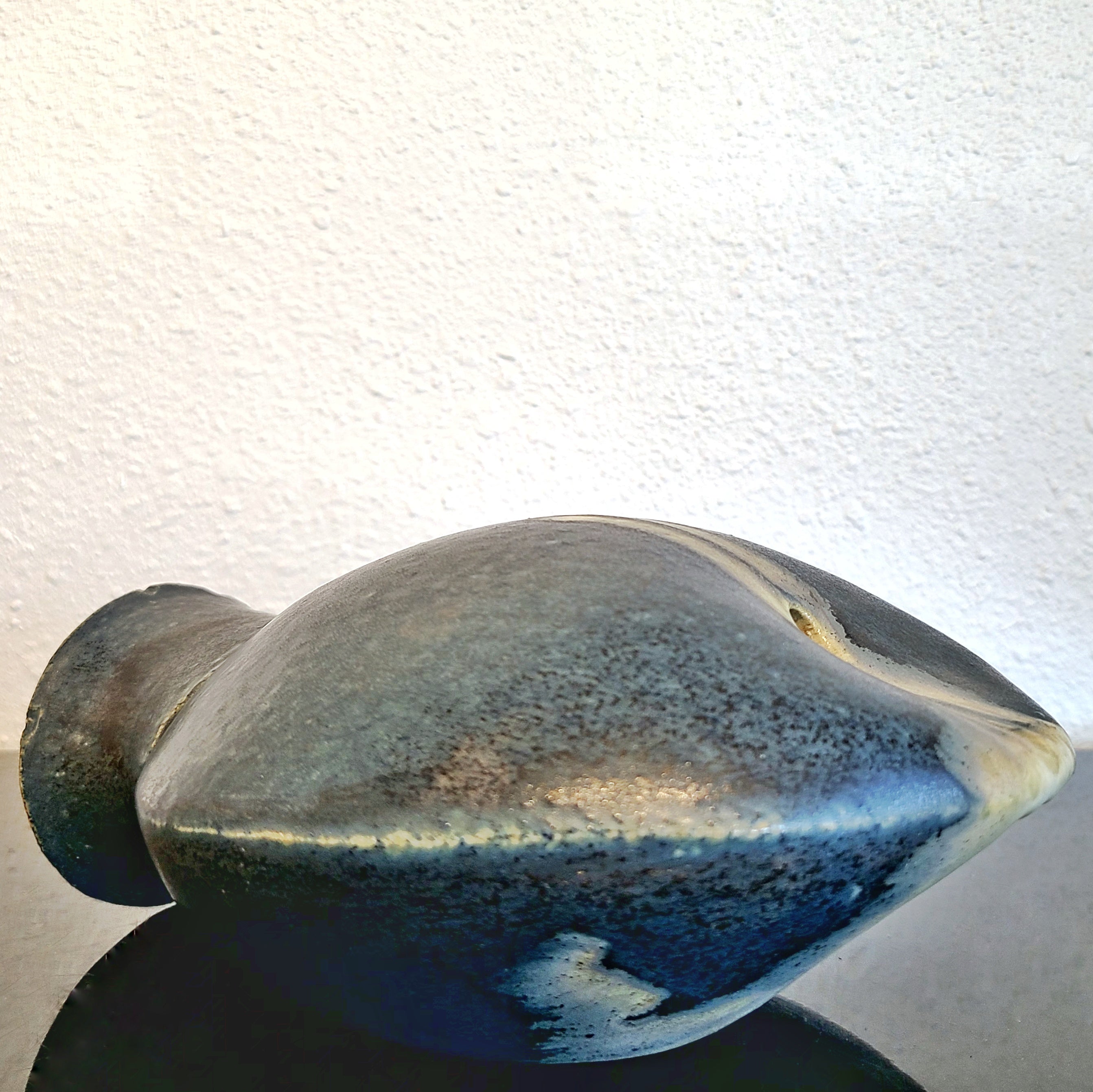 STUDIO POTTERY DOUBLE BUD VASE MARKED “MH”