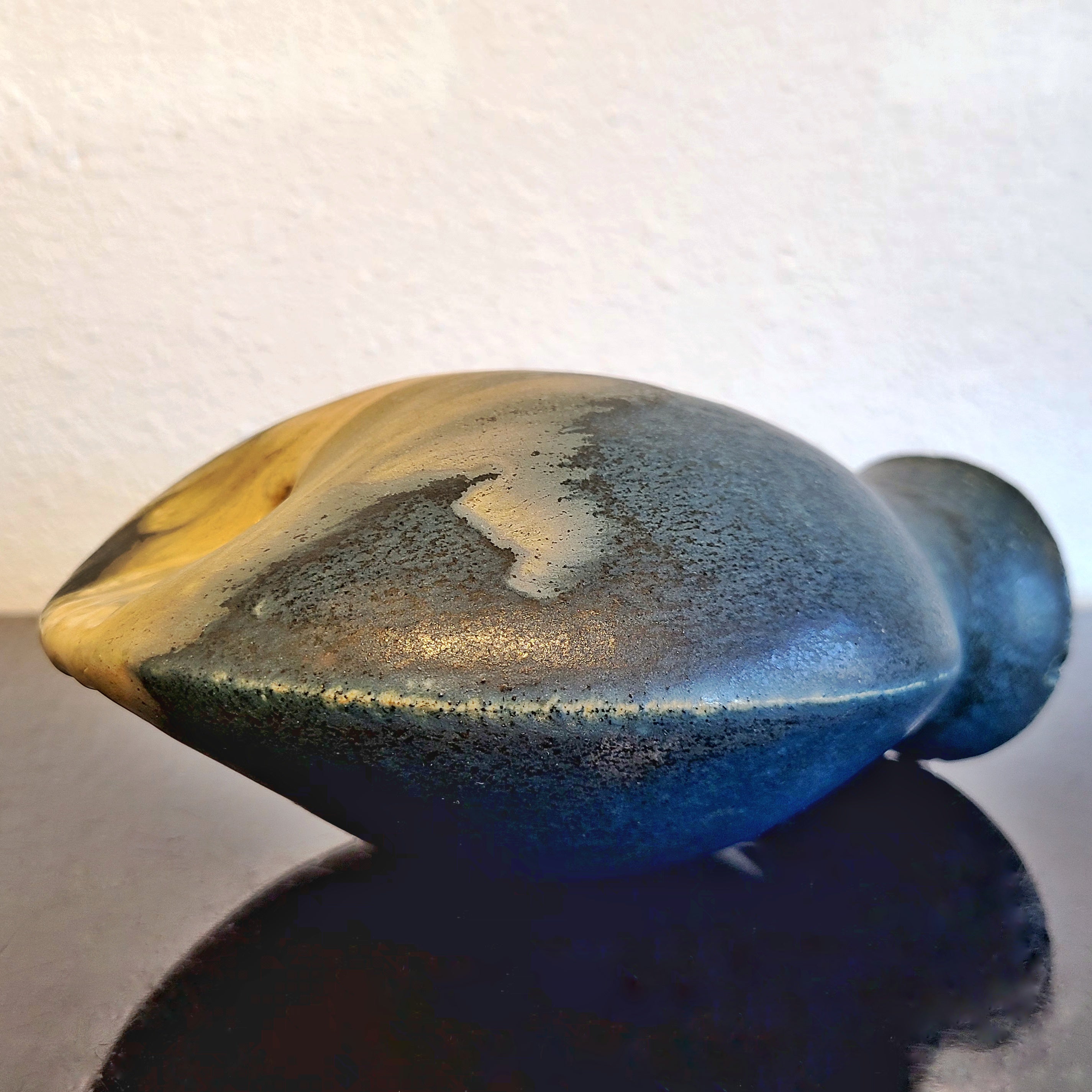STUDIO POTTERY DOUBLE BUD VASE MARKED “MH”