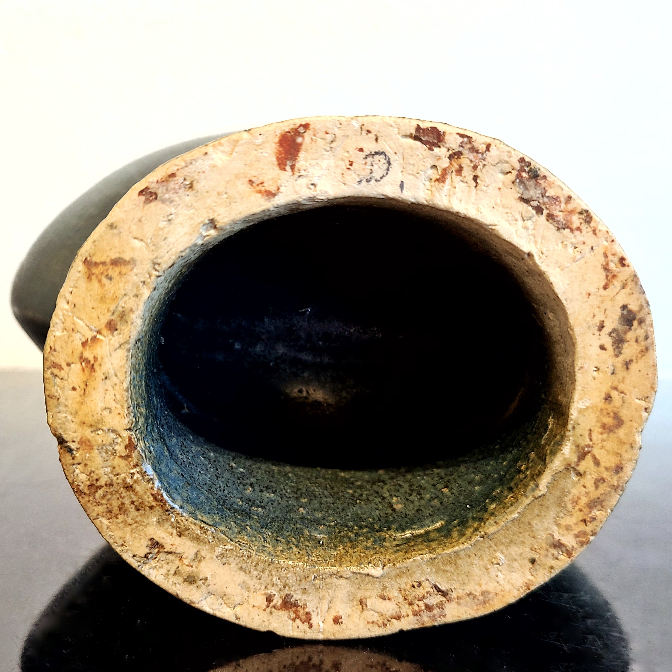 STUDIO POTTERY DOUBLE BUD VASE MARKED “MH”