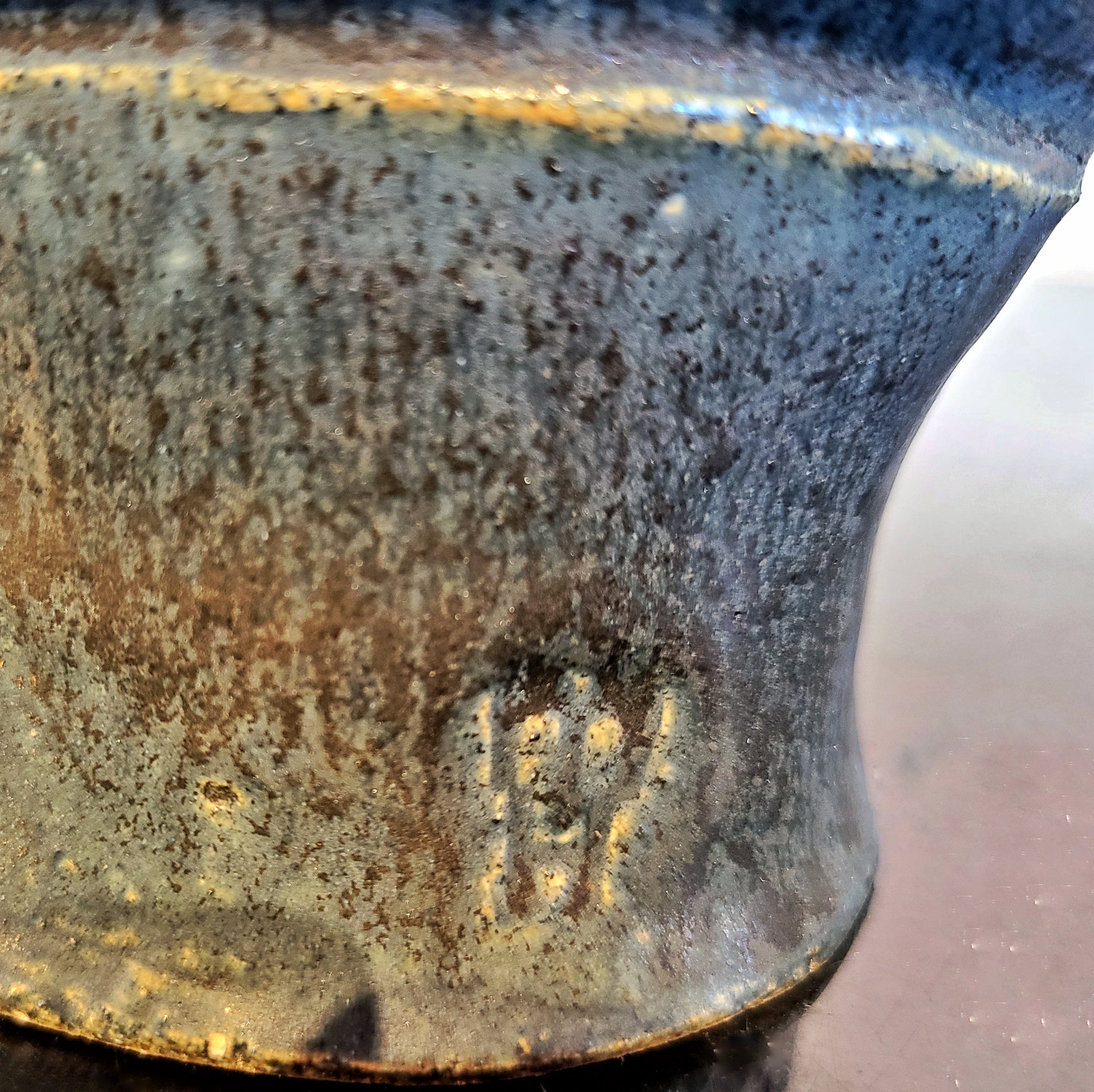 STUDIO POTTERY DOUBLE BUD VASE MARKED “MH”