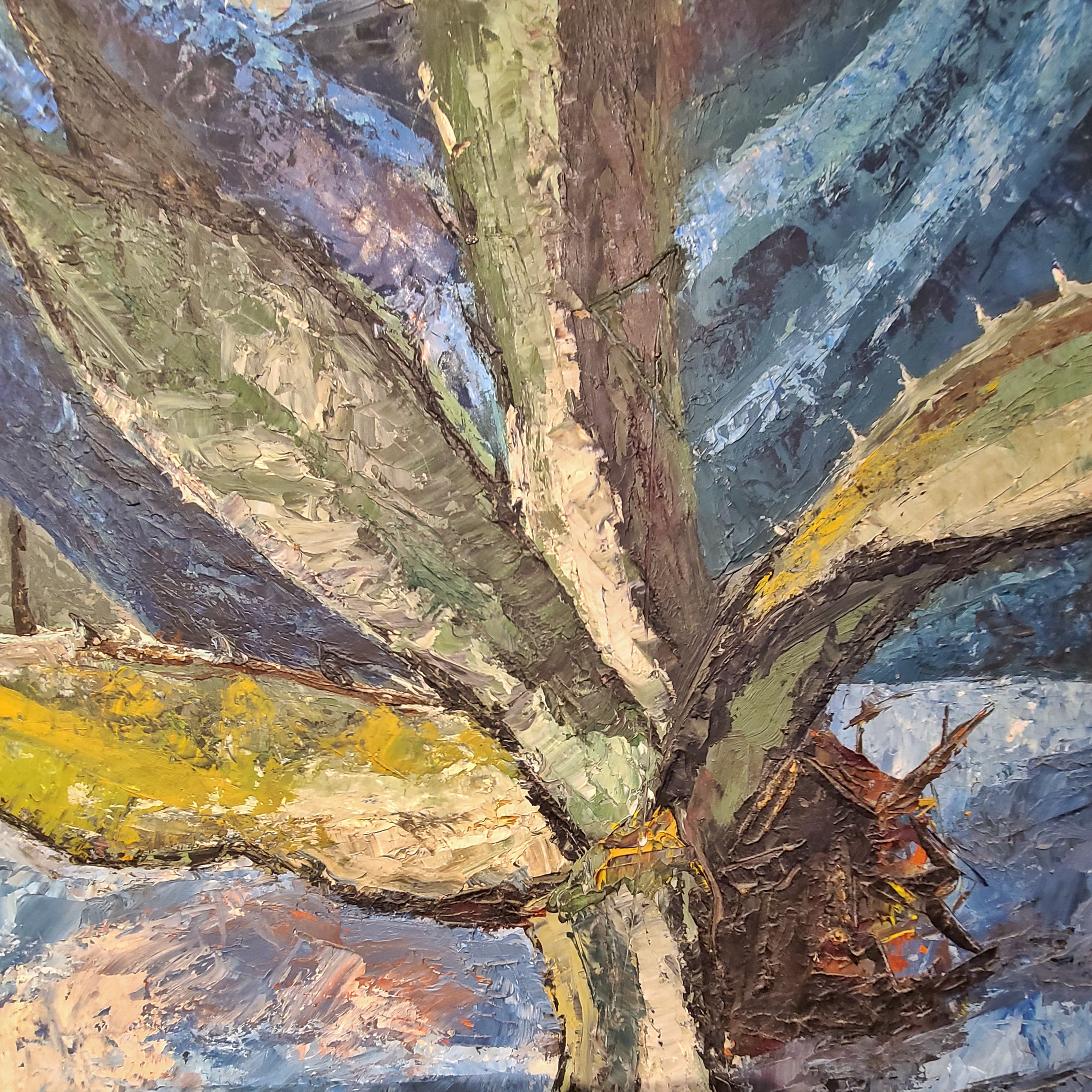 JOHN BAGGETT IMPASTO OIL ON MASONITE  STILL LIFE WITH YUCCA