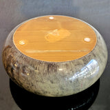 ALDO TURA LACQUERED GOATSKIN VIDE POCHE WITH METAL INSERT
