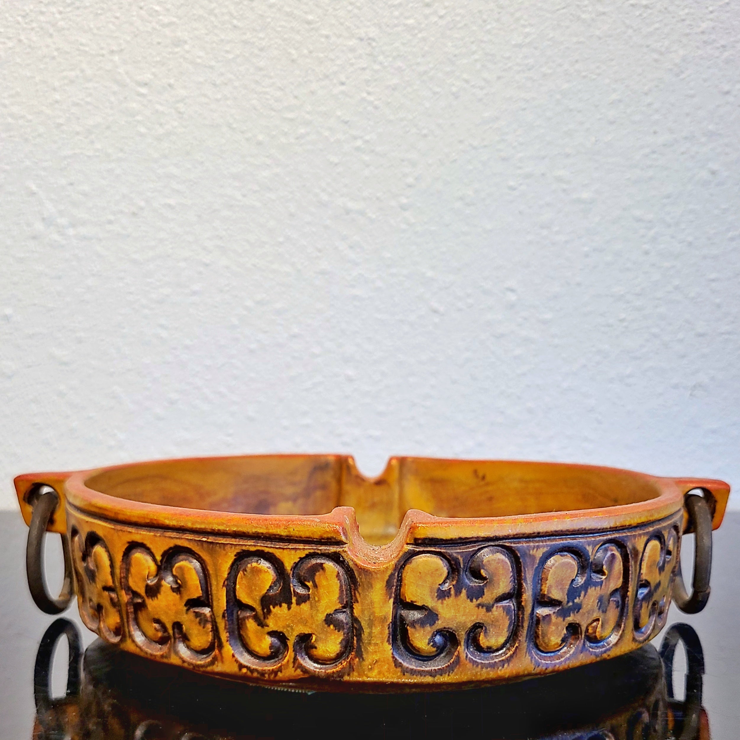 BORGINI ASHTRAY WITH IRON RINGS BY BAGNI CERAMICHE FOR RAYMOR
