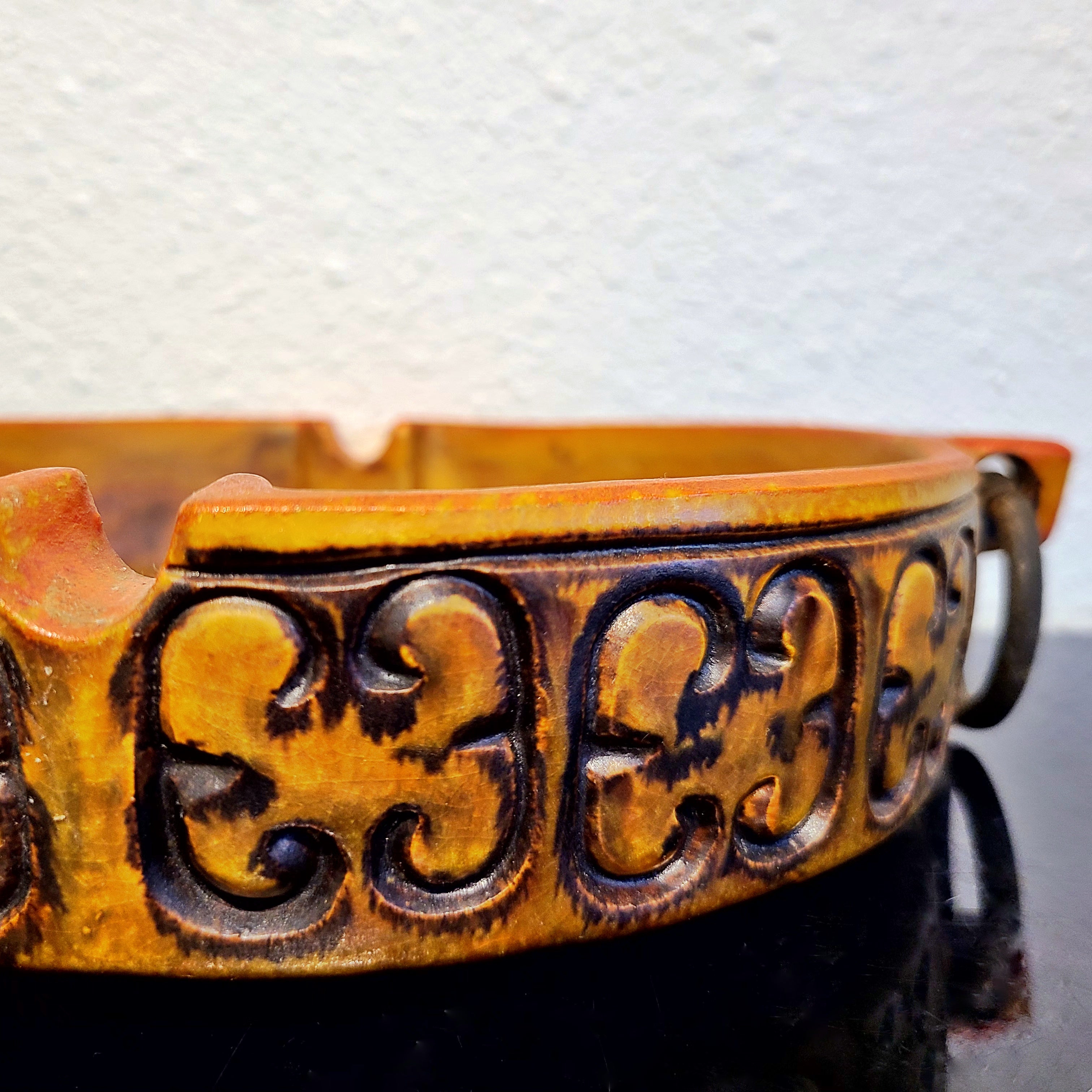 BORGINI ASHTRAY WITH IRON RINGS BY BAGNI CERAMICHE FOR RAYMOR