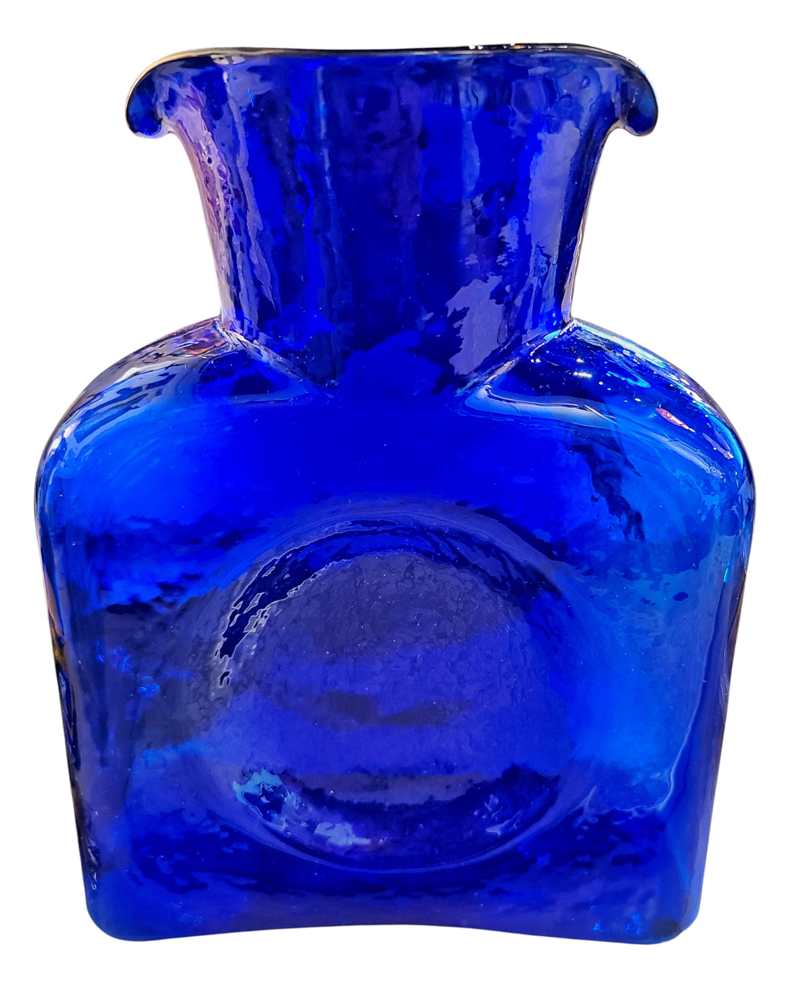 COBALT BLUE BLENKO GLASS WATER BOTTLE (2006)