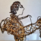 TWISTED WIRE SCULPTURE OF BANDERILLERO AND BULL