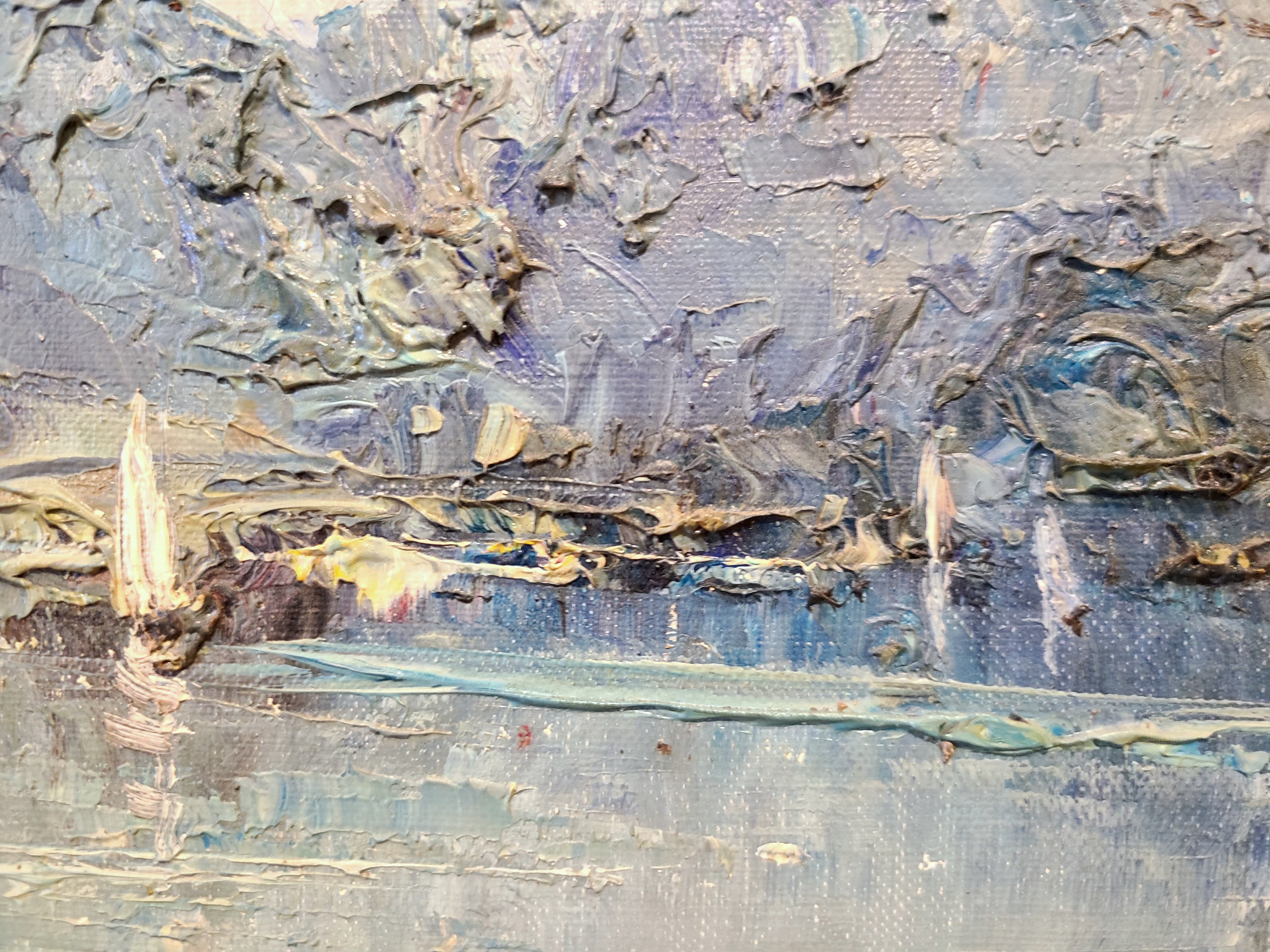 LANDSCAPE WITH VIEW OF LAKE BY WILLI BAUER (1980s)