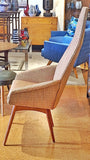 PAIR OF ADRIAN PEARSALL HIGHBACK ARM CHAIRS (NEWLY UPHOLSTERED)