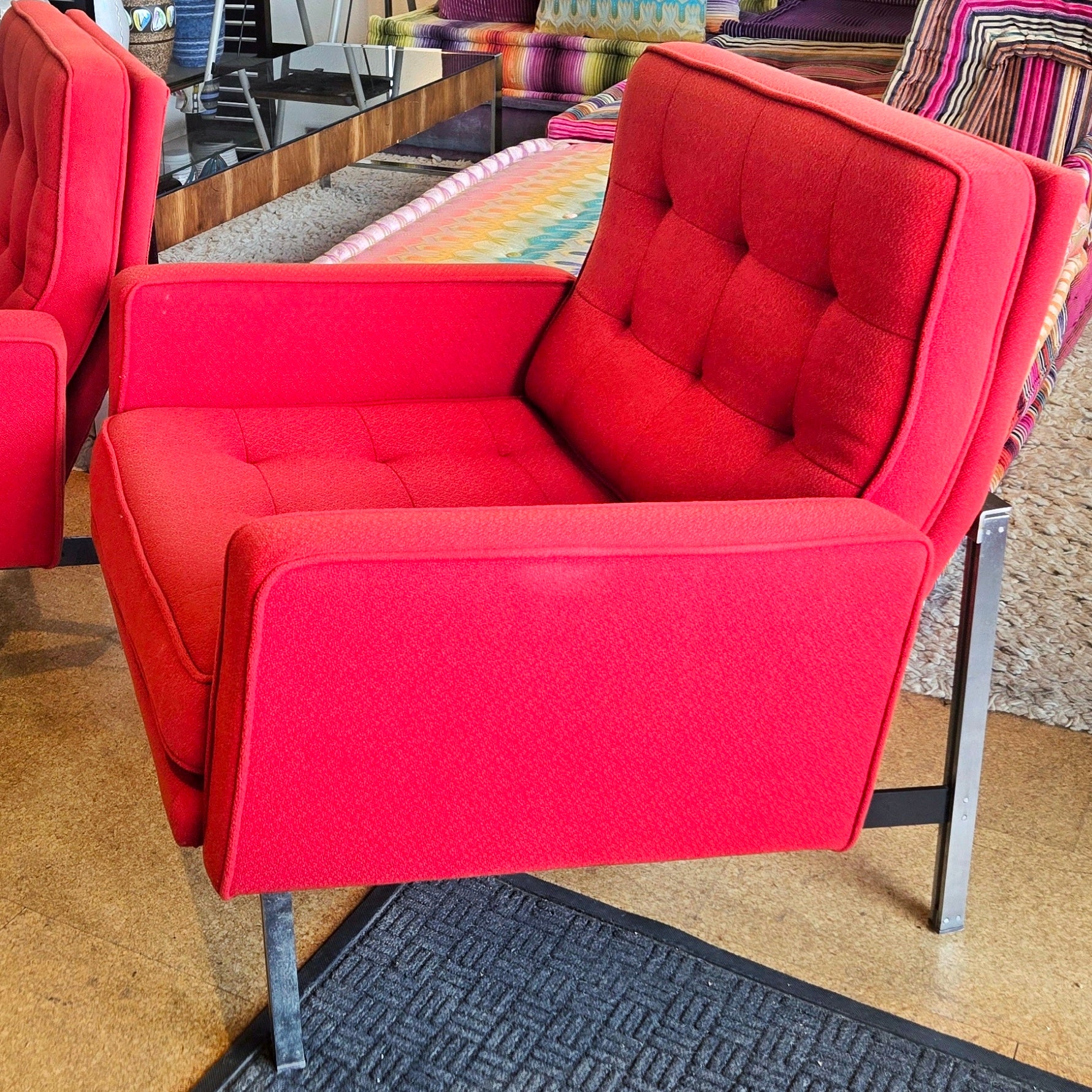 FLORENCE KNOLL PARALLEL BAR LOUNGE CHAIR FOR KNOLL ASSOCIATES (d. 1955)