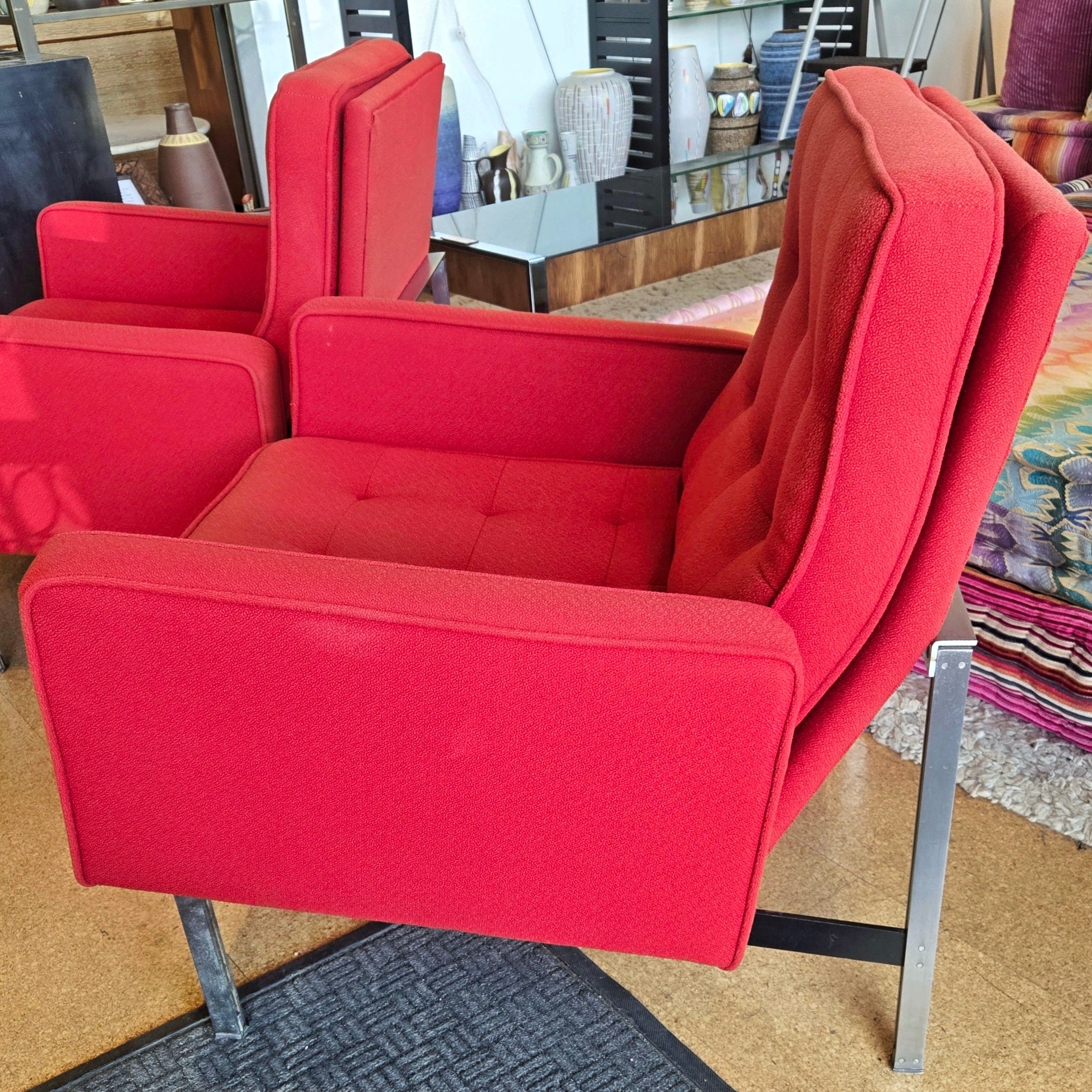 FLORENCE KNOLL PARALLEL BAR LOUNGE CHAIR FOR KNOLL ASSOCIATES (d. 1955)