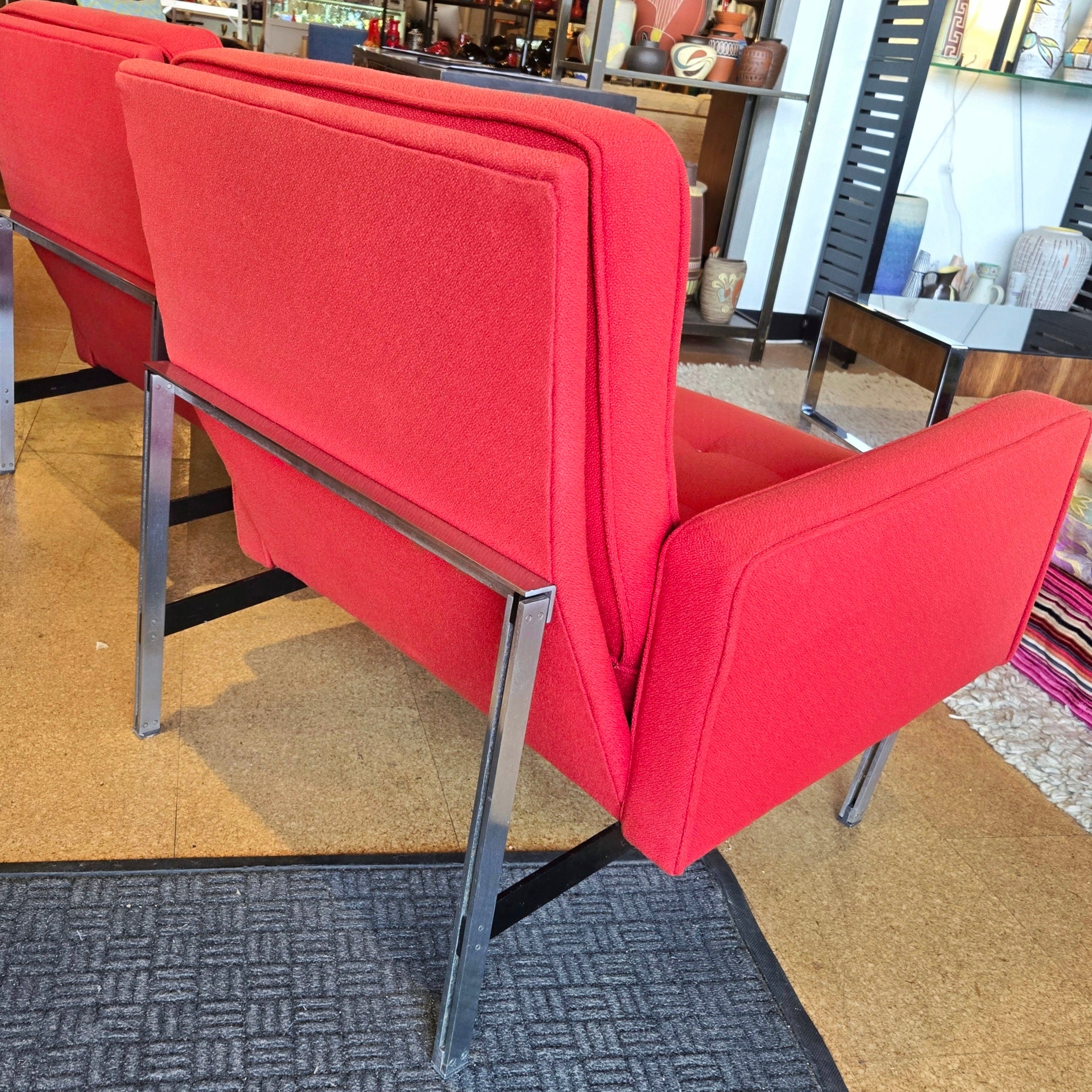 FLORENCE KNOLL PARALLEL BAR LOUNGE CHAIR FOR KNOLL ASSOCIATES (d. 1955)