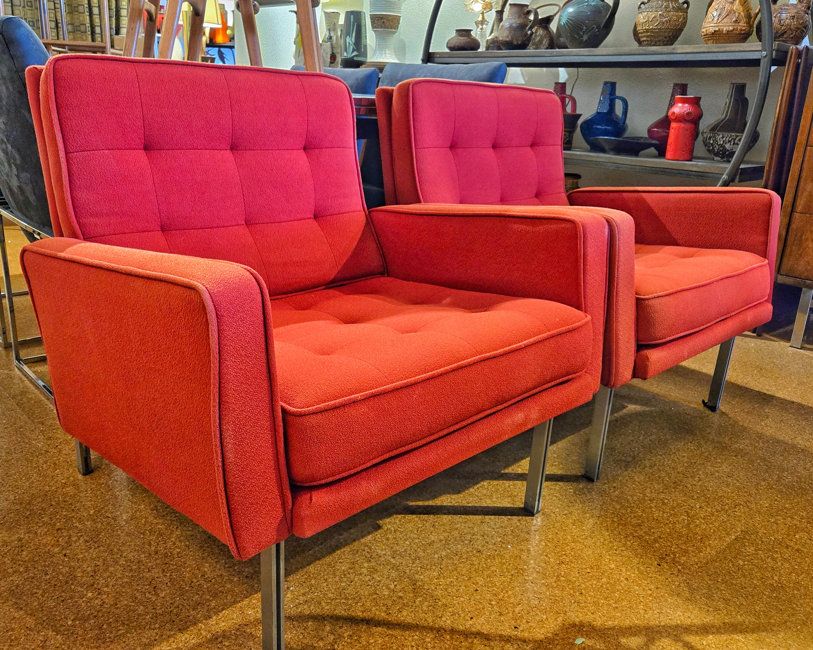 FLORENCE KNOLL PARALLEL BAR LOUNGE CHAIR FOR KNOLL ASSOCIATES (d. 1955)