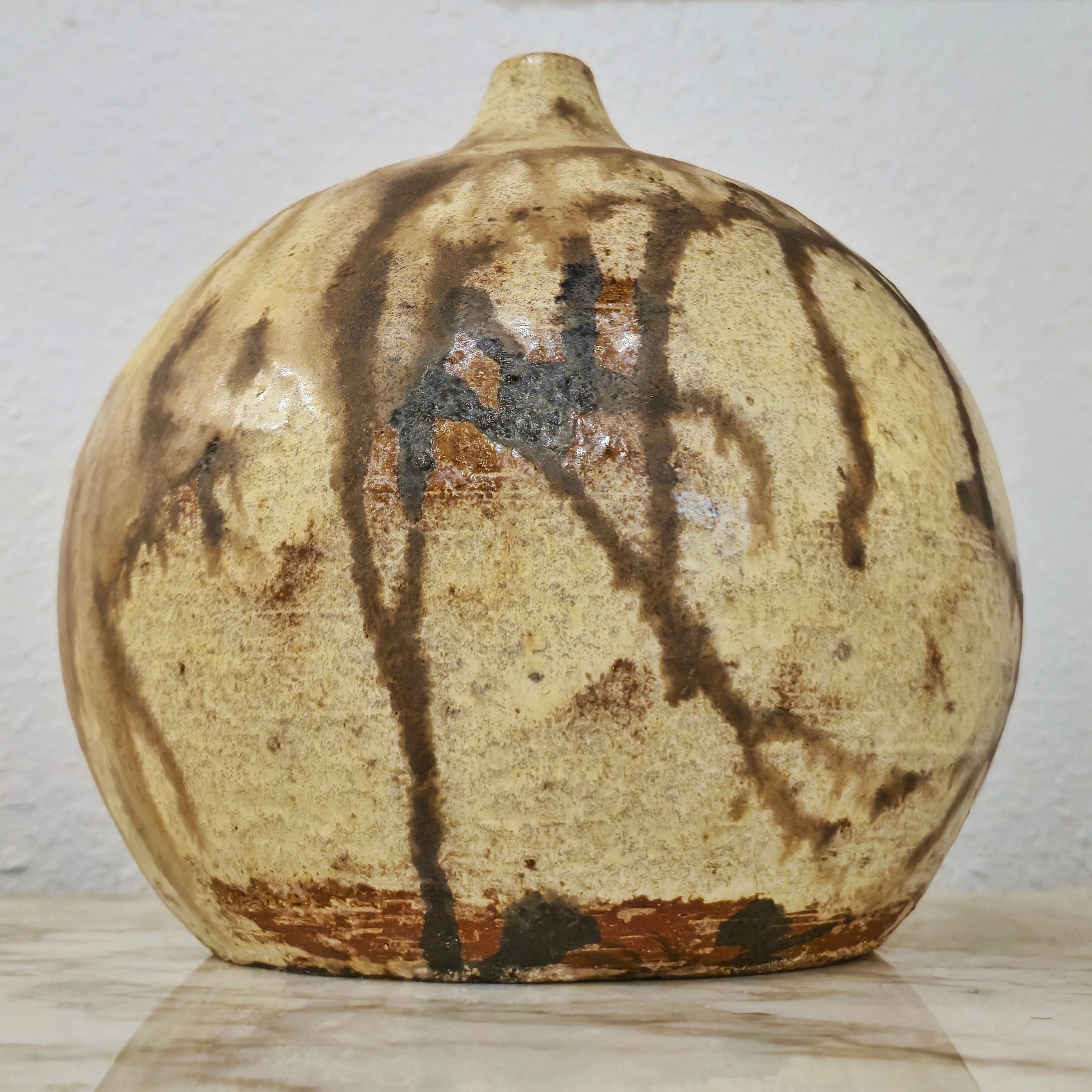 EARLY GERHARD LIEBENTHRON STUDIO POTTERY MOON VASE (1969)