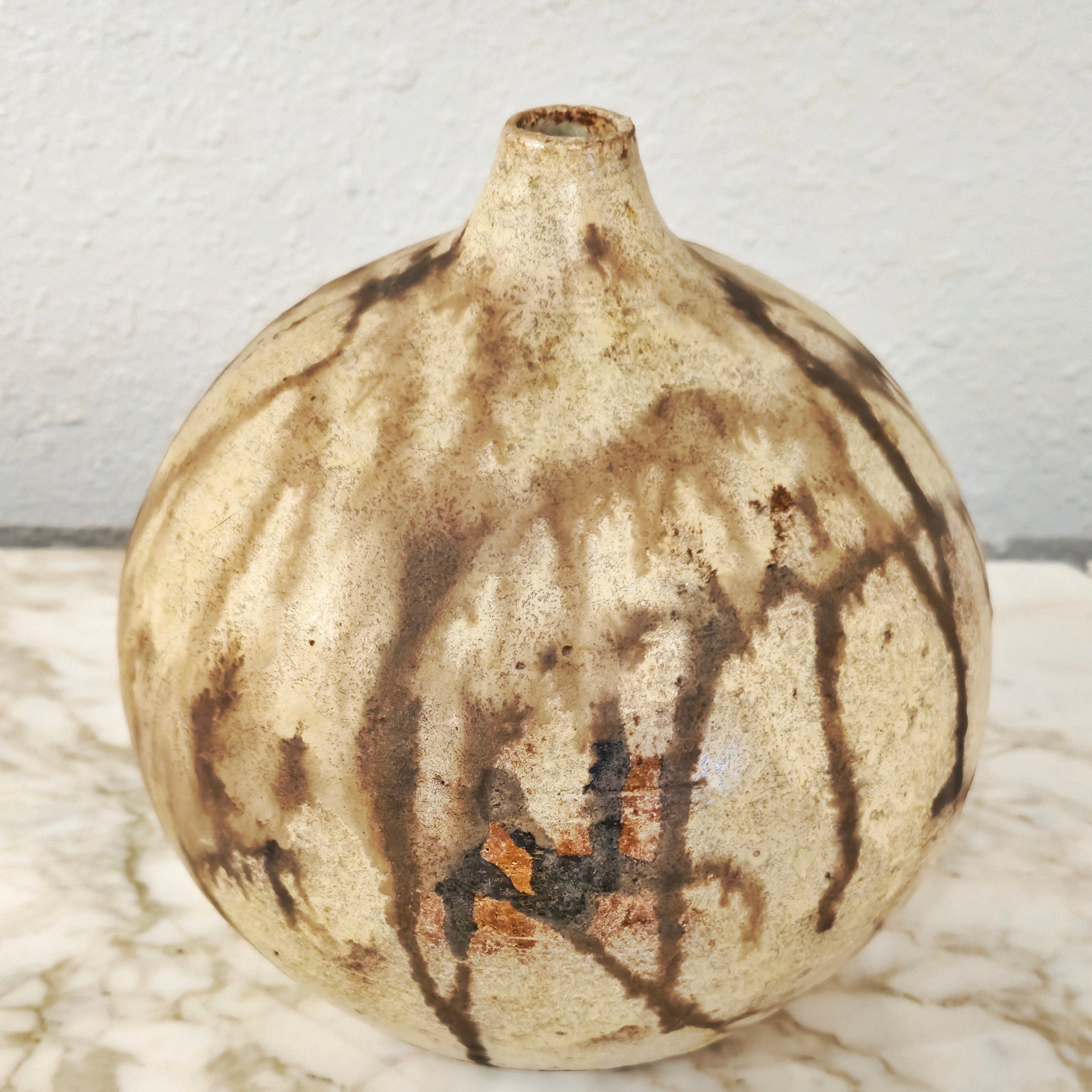 EARLY GERHARD LIEBENTHRON STUDIO POTTERY MOON VASE (1969)