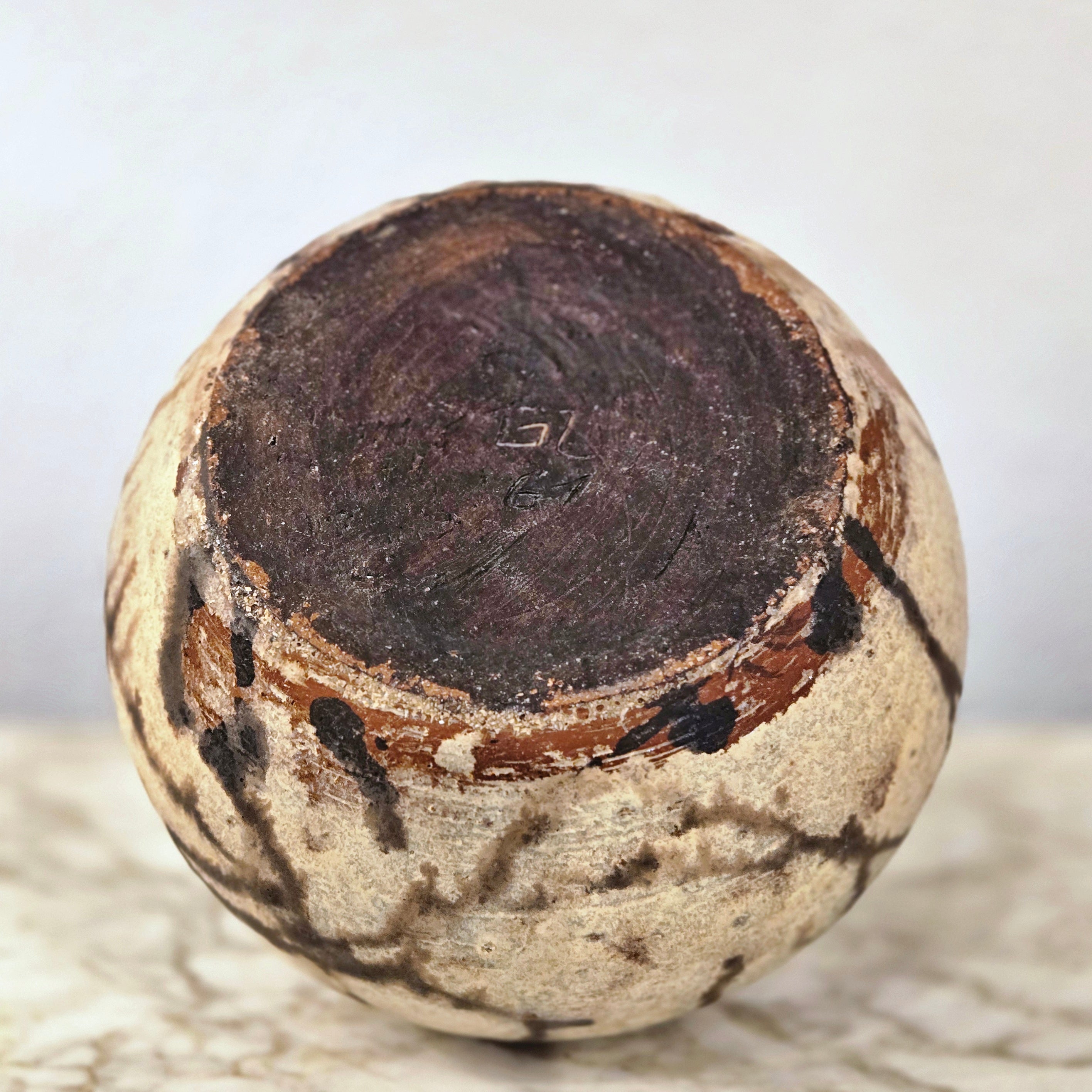 EARLY GERHARD LIEBENTHRON STUDIO POTTERY MOON VASE (1969)