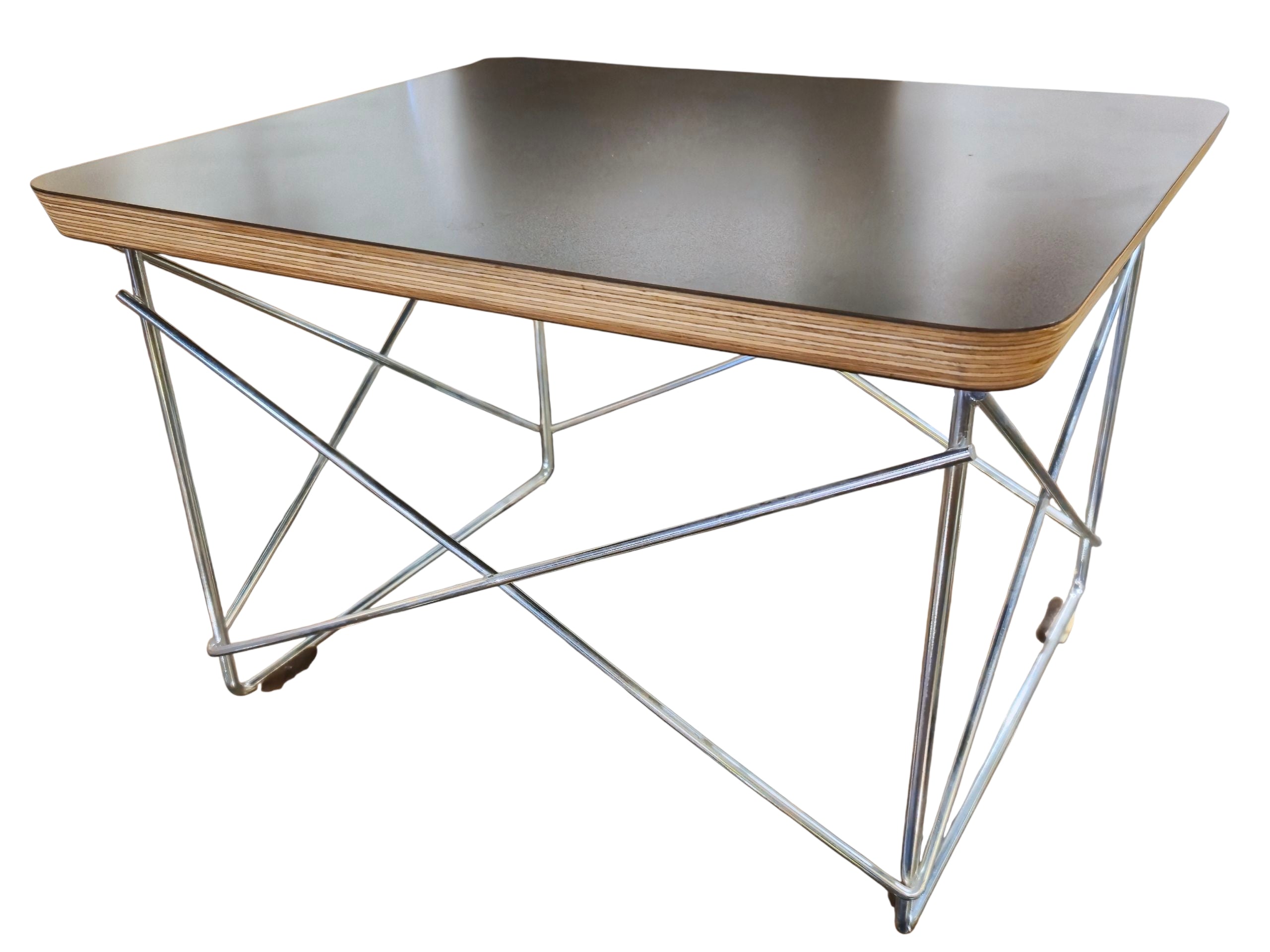 EAMES ‘LTR’ OCCASIONAL TABLE WITH BLACK FORMICA TOP FOR HERMAN MILLER
