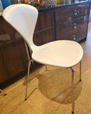 SET OF FOUR WHITE LACQUER  STACKING CHAIRS BY NORMAN CHERNER