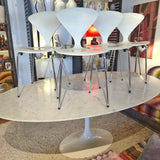 SET OF FOUR WHITE LACQUER  STACKING CHAIRS BY NORMAN CHERNER