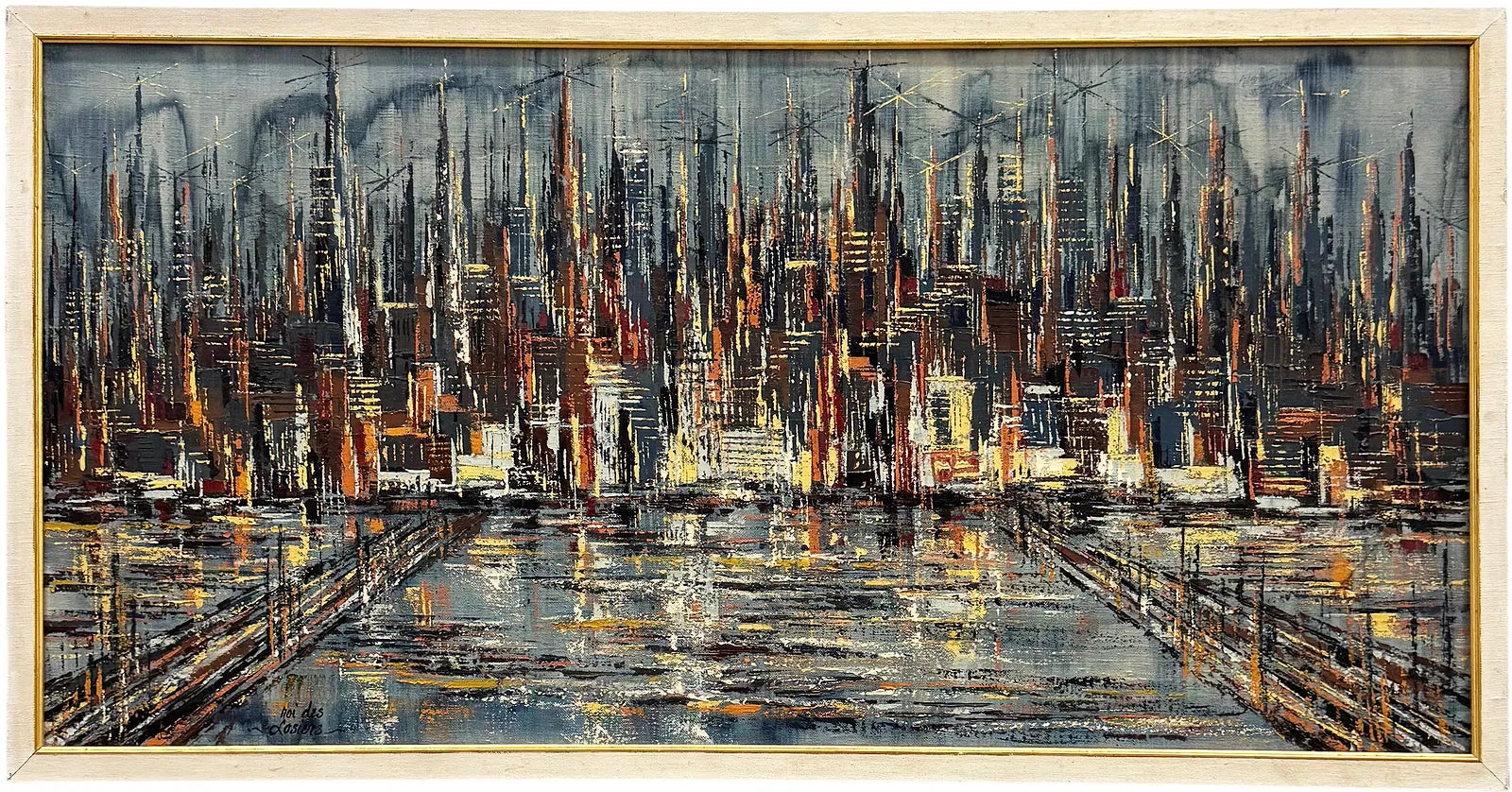 ‘CHI CHICAGO’ OIL-ON-CANVAS CITYSCAPE BY NORMAND ROY (1967)