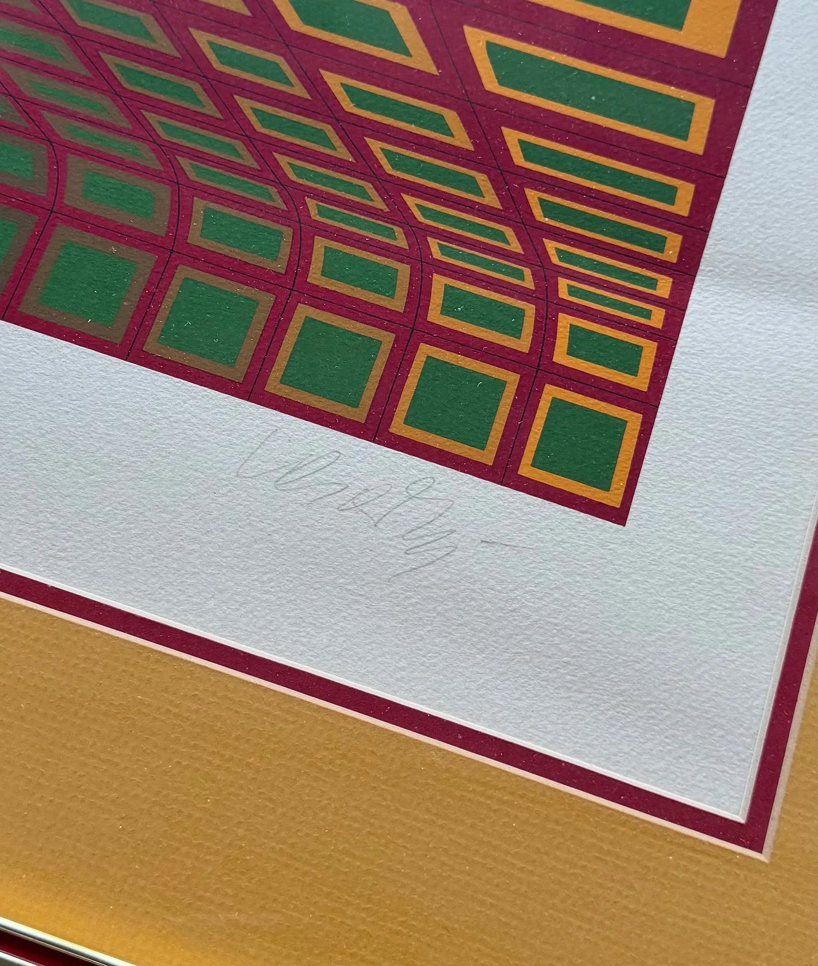 ‘COMPOSITION WITH RED, YELLOW AND GREEN’ BY VICTOR VASARELY (1980)