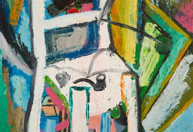ABSTRACT OIL ON CANVAS BY MINGLEI WANG (2000s)