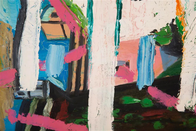ABSTRACT OIL ON CANVAS BY MINGLEI WANG (2000s)