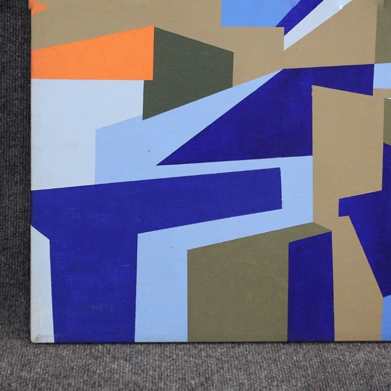 HARD-EDGE OP ART ACRYLIC BY NICK LUTTINGER (1970s)
