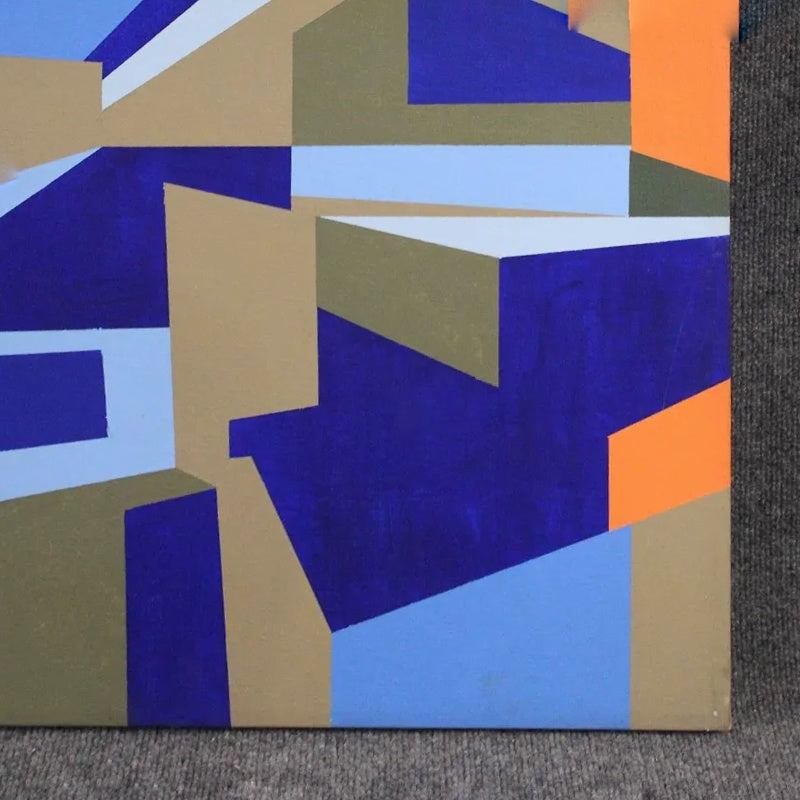 HARD-EDGE OP ART ACRYLIC BY NICK LUTTINGER (1970s)