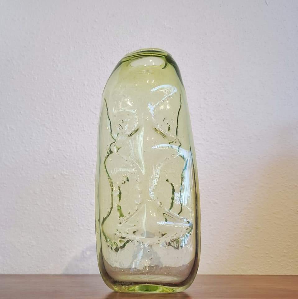 RARE WAYNE HUSTED BIOMORPHIC GLASS VASE Nr. 5422 FOR BLENKO