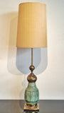 TALL STIFFEL BRASS AND CERAMIC TABLE LAMP