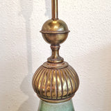 TALL STIFFEL BRASS AND CERAMIC TABLE LAMP